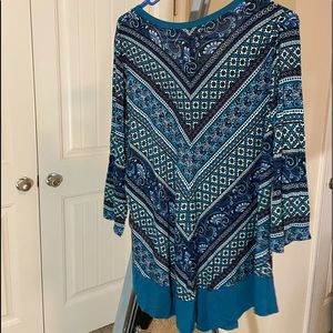 Croft & Barrow Stretch Tunic 1X Like New Blue